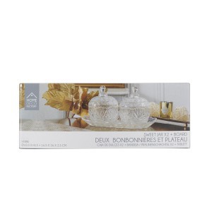 Saldaininės 2 vnt. su padėklu 26x14x16,5 cm Home Deco KA0271