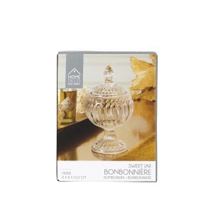 Saldaininė stiklinė su dangteliu H15xD7 cm Home Deco KA6234
