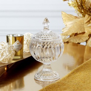 Saldaininė stiklinė su dangteliu H15xD7 cm Home Deco KA6234