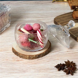 Saldaininė stiklinė su dangteliu H9x9 cm Home Deco KA6236