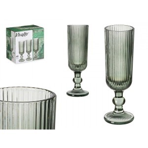 Taurės šampanui 160 ml 6 vnt komplektas žalsvos sp. Vivalto 84911