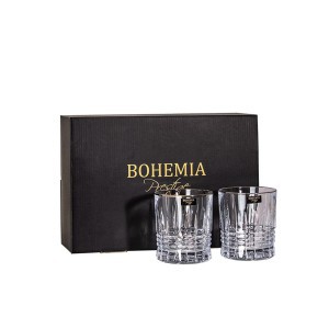 Taurės viskiui dengtos platina 6 vnt. dėžutėje Bohemia 340 ml 179962