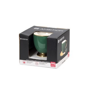 Puodelis porcelianinis ROYAL 220 ml su lėkštute žalia spalva Ambition 50986