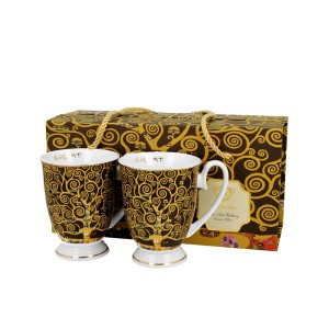 Puodeliai porcelianiniai 2 vnt G.Klimt Gyvenimo medis 320 ml DUO