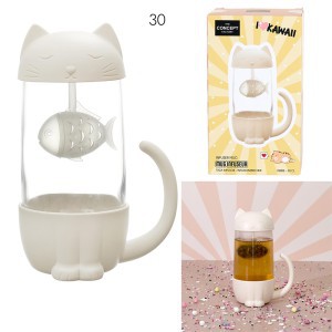 Puodelis su sieteliu 300 ml Katė 10,6x15,5x7,1 cm The Concep Factory KA0554
