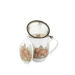 Puodelis porcelianinis su sieteliu Meška 400 ml DUO