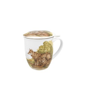 Puodelis porcelianinis su sieteliu Vilkai 400 ml DUO