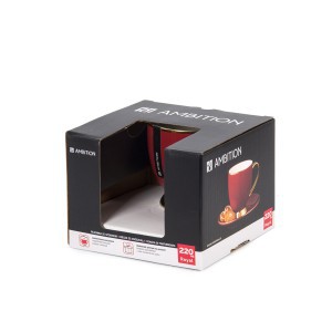 Puodelis porcelianinis ROYAL 220 ml su lėkštute raudonas Ambition 50987