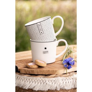 Puodelis keramikinis baltas Lovely day  275 ml Clayre