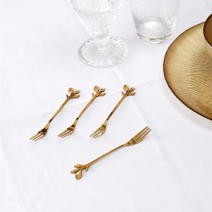 Šakutės desertinės aukso sp. 4 vnt. 12,2x0,8x1,2 cm Home Deco KA6148