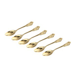 Šaukšteliai arbatiniai 6 vnt aukso spalvos Thrust PTMD 117224