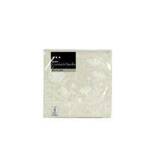 Servetėlės popierinės Gėlės rusvos 25x25 cm 20 vnt Migros 108741
