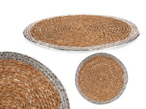 Padėkliukas stalo D38 cm jūros žolė, sidabro spalvos Krist+ 82665 kld