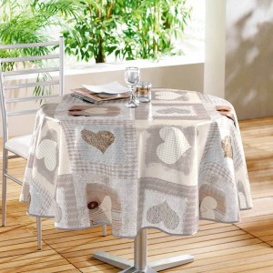 Staltiesė D160 cm rusvų atspalvių PVC COSY COEUR douceur d'intérieur