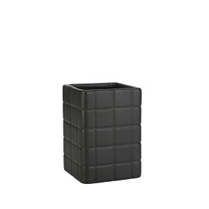 Dantų šepetėlių laikiklis 7,5x7,5x11 cm keramikinis, juodas Tiles Estia 02-27704