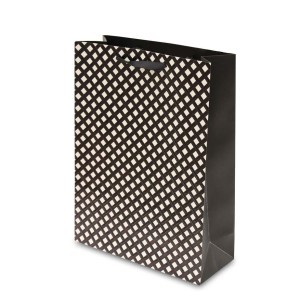 Dovanų maišelis juodos/baltos sp. 40x30x12 cm 104330