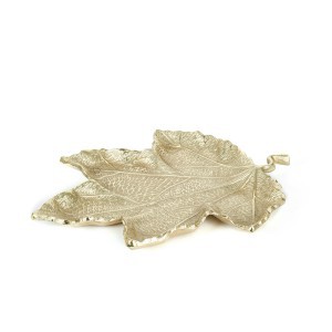 Dekoratyvinė lėkštė metalinė Lapas aukso/sidabro sp. 30 cm DECOSILUET