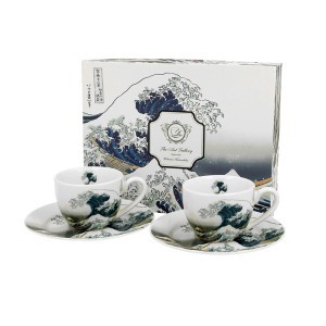 Puodeliai porcelianiniai espresso Banga HOKUSAI 110 ml DUO