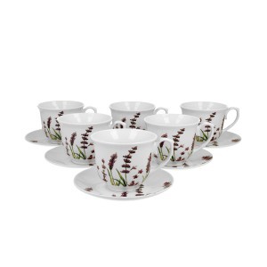 Puodeliai porcelianiniai kompl. 6 vnt. Levandos  250 ml DUO