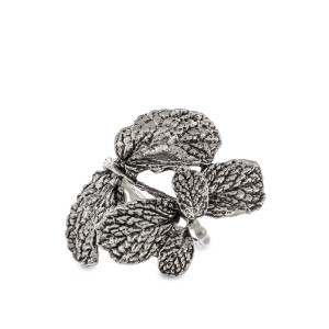 Žiedas servetėlėms Lapai sidabro spalvos 6x5x4,5 cm 156865