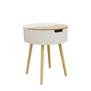 Staliukas medinis su stalčiumi 45x54,5x45 cm balta/medžio sp. Home Deco HD3864