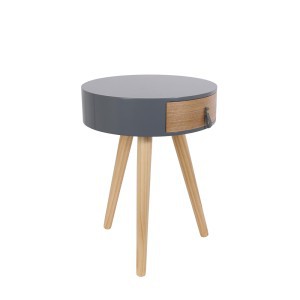 Staliukas medinis su stalčiumu 35x35x47 cm pilka/medžio sp. Home Deco HD6202