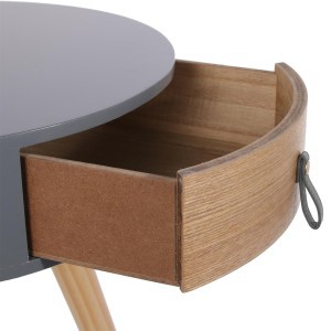 Staliukas medinis su stalčiumu 35x35x47 cm pilka/medžio sp. Home Deco HD6202
