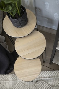 Staliukų komplektas 3 vnt. 25x35/30x40/35x45 cm juodi/mediniai Fanni K 302569