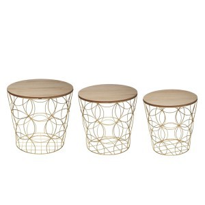Kavos staliukas 3 vnt kompektas (D45xH43,5; D41xH40; D37xH37 cm) 179019