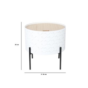 Staliukas medinis atsid. viršus 35x35x35 cm balta/medžio sp. Home Deco HD6412