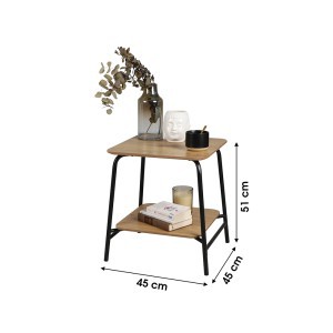 Staliukas 45x45x51 cm juodas, medis Urban Living 151176