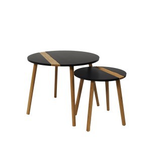 Staliukai mediniai 2 vnt. 60x48/40x40 cm juodi/rudi Home Deco HD7355