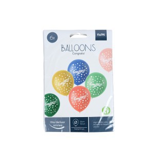 Balionų rinkinys Congrats! 6 vnt D33 cm Folat 118419