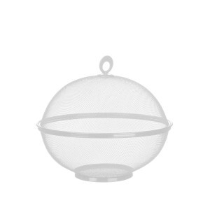 Vaisinė su dangčiu D27xH24 cm baltos spalvos metalinė Kinvara 64219