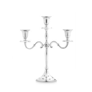 Žvakidė 3 žvakėm sidabrinės spalvos metalinė 9x22x27,5 cm Giftdecor 91445