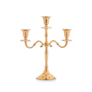 Žvakidė 3 žvakėm auksinės spalvos metalinė 9x22x27,5 cm Giftdecor 91454