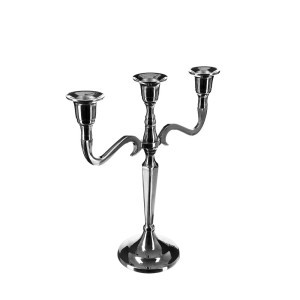 Žvakidė 3 žvakėm sidabro spalvos metalinė 22,5x9x26,5 cm Atmosphera 123154