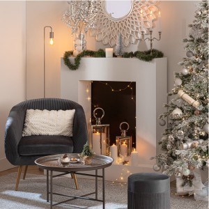 Žvakidė 3 žvakėm sidabro spalvos metalinė 22,5x9x26,5 cm Atmosphera 123154